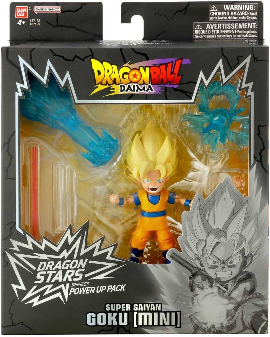 BANDAI NAMCO  
BAN DAI  
#37135  
#37199  
4+  

WARNING: CHOKING HAZARD- Small parts. Not for children under 3 years.  
AVERTISSEMENT: RISQUE D'ETOUFFEMENT-Petites pièces. Ne convient pas aux enfants de moins de 3 ans.  

2 FUP DRAGONBALL DAIMA DRAGON STARS SERIES POWER UP PACK SUPER SAIYAN GOKU [MINI]