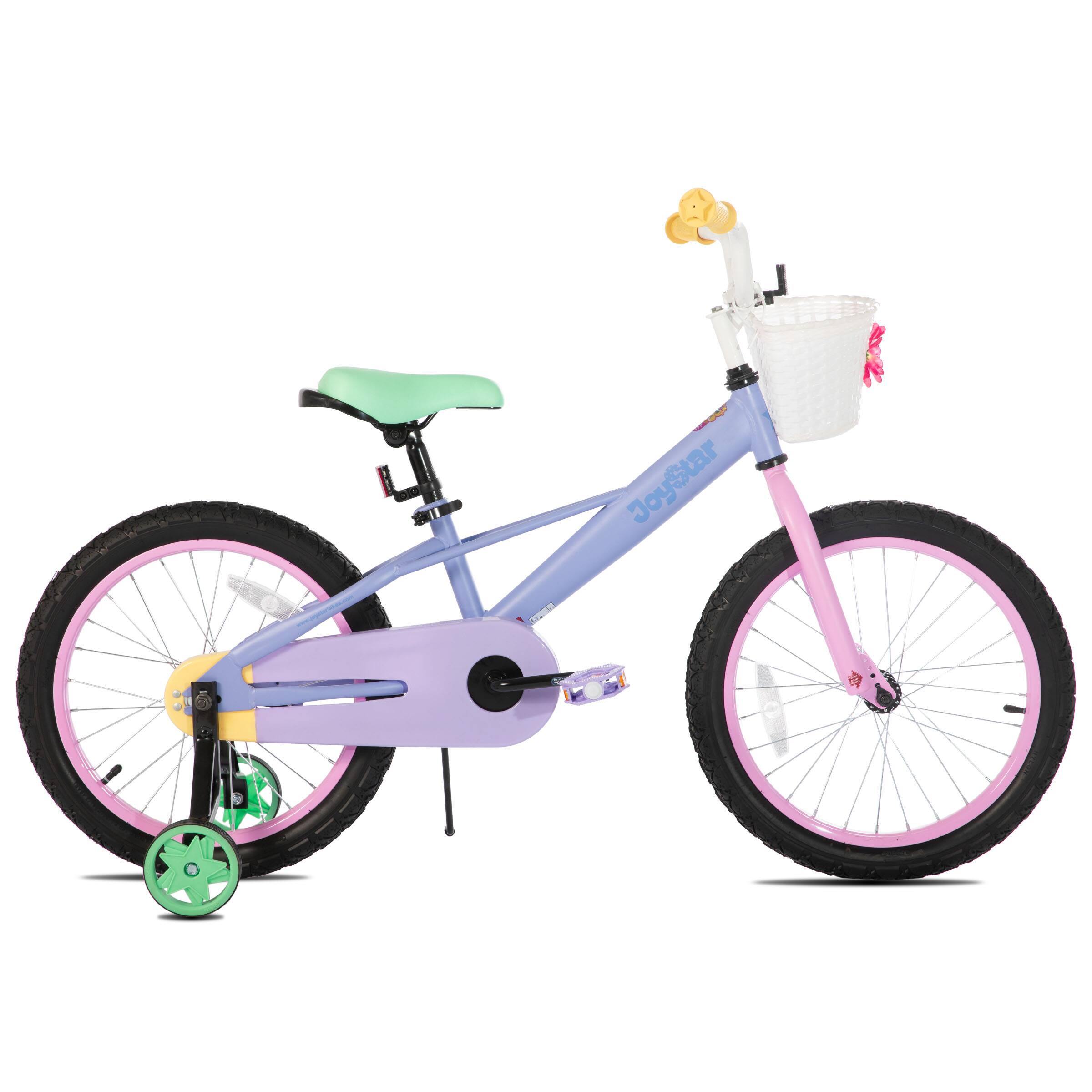 Alt View 4. JOYSTAR - JOYSTAR Macarons 18" Kids Bike for Boys Girls Ages 5-9, Kids Bicycle with Training Wheels & Basket, Purple - Purple.
