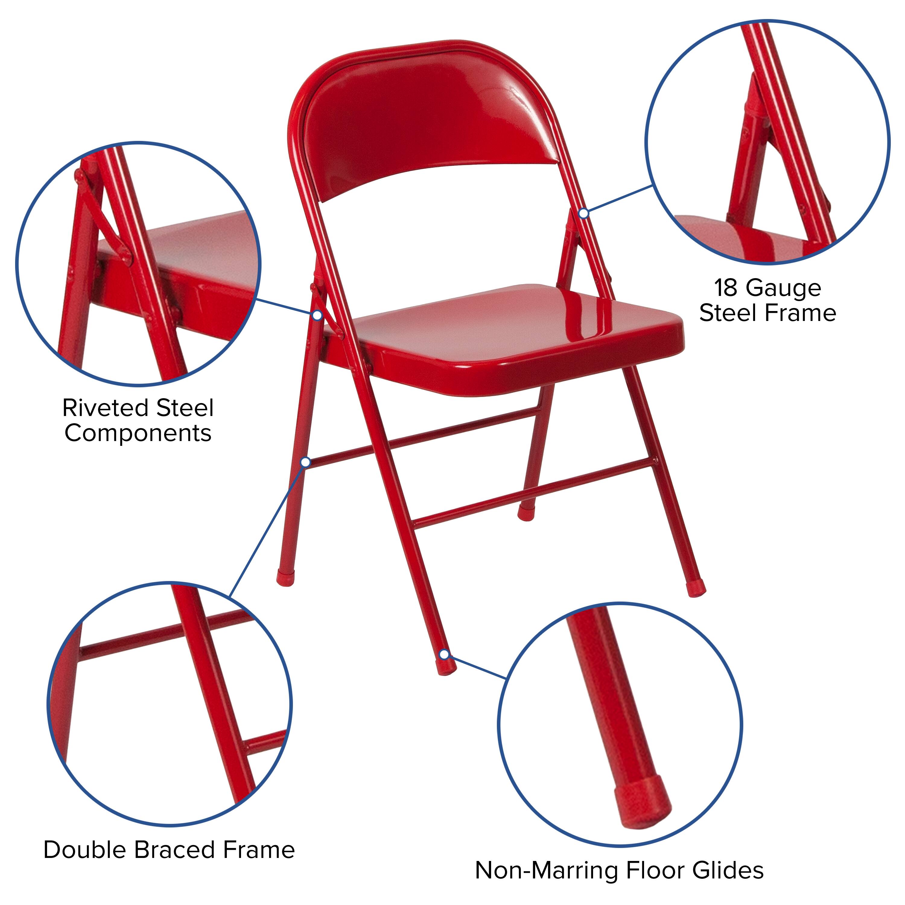 18 Gauge Steel Frame  
Riveted Steel Components  
Double Braced Frame  
Non-Marring Floor Glides