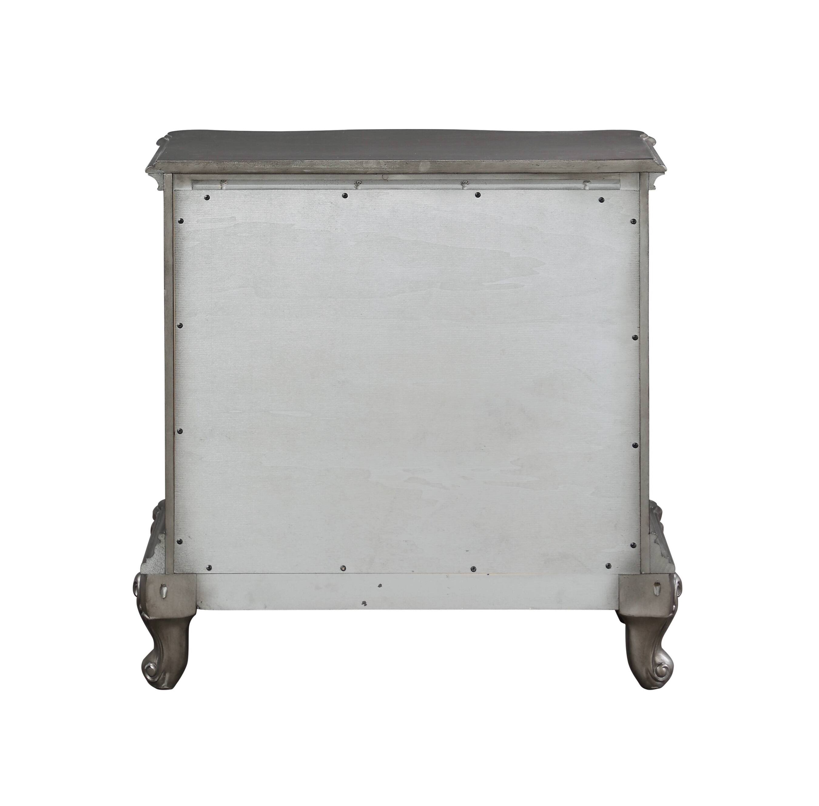 Alt View 1. Tiramisubest - Traditional Vintage Nightstand with Antique Platinum Finish - Brown.