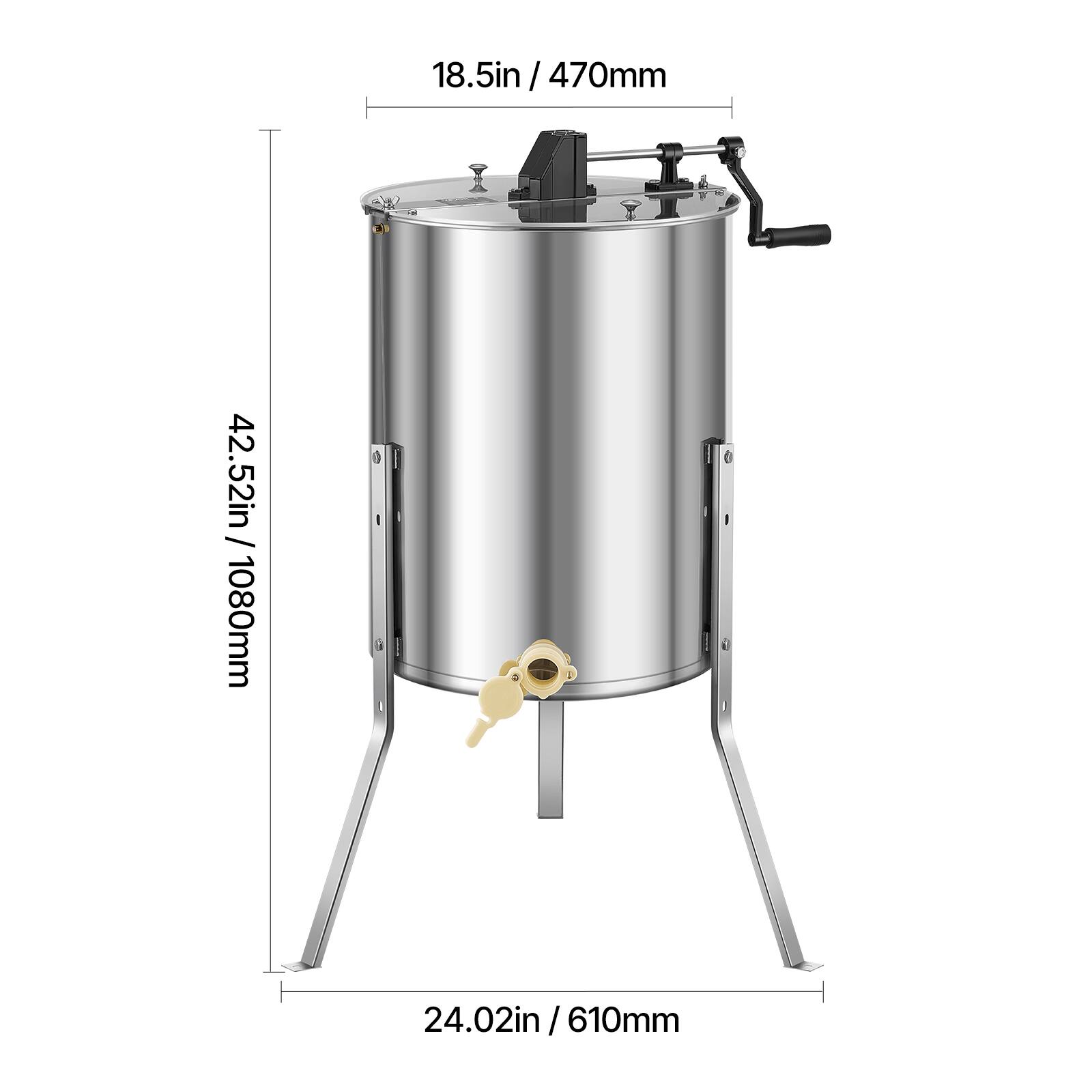 18.5in / 470mm  
8.5in / 216mm  
42.52in / 1080mm  
24.02in / 610mm