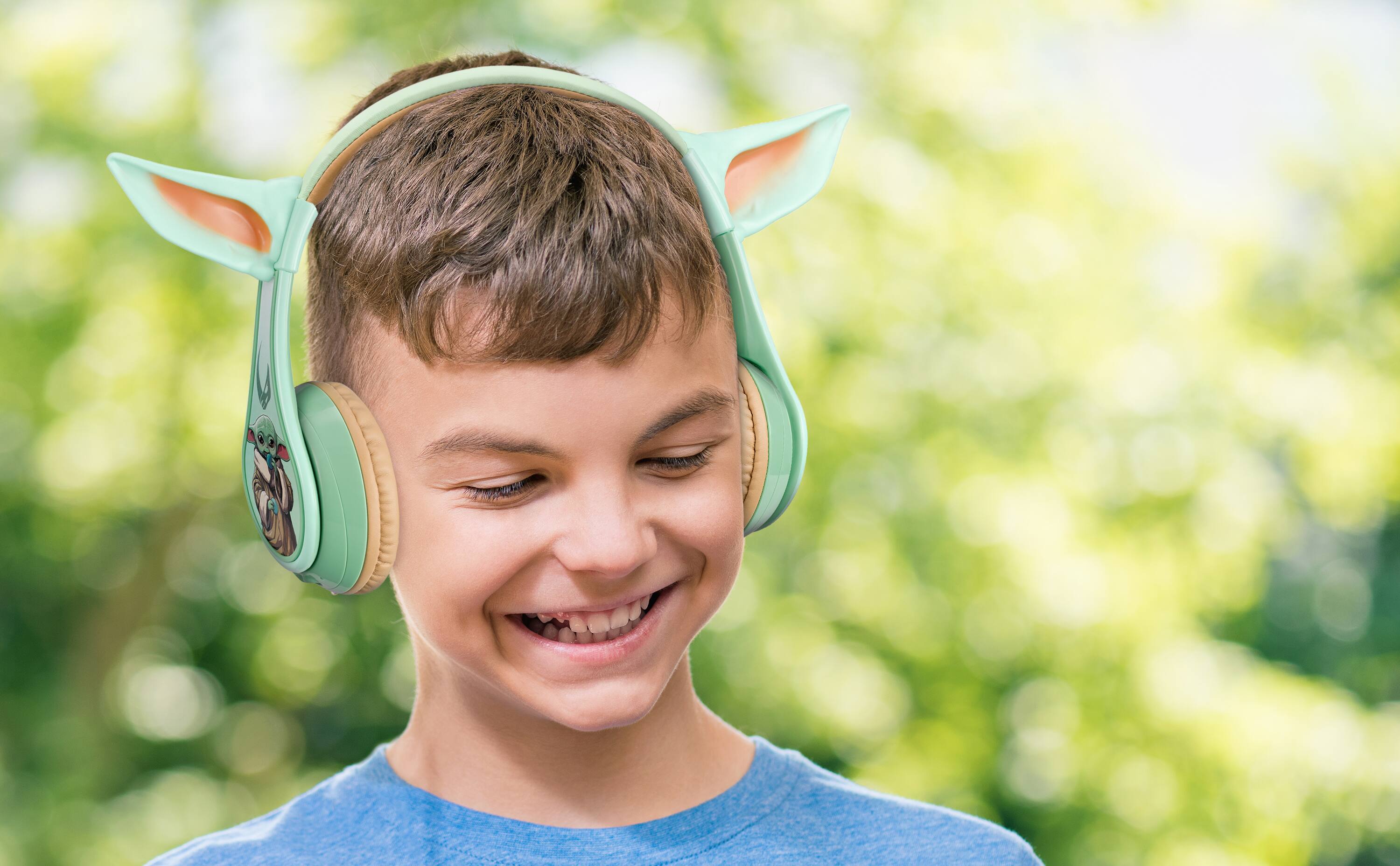 Angle. eKids - The Mandalorian and Grogu Bluetooth Headphones for Kids.