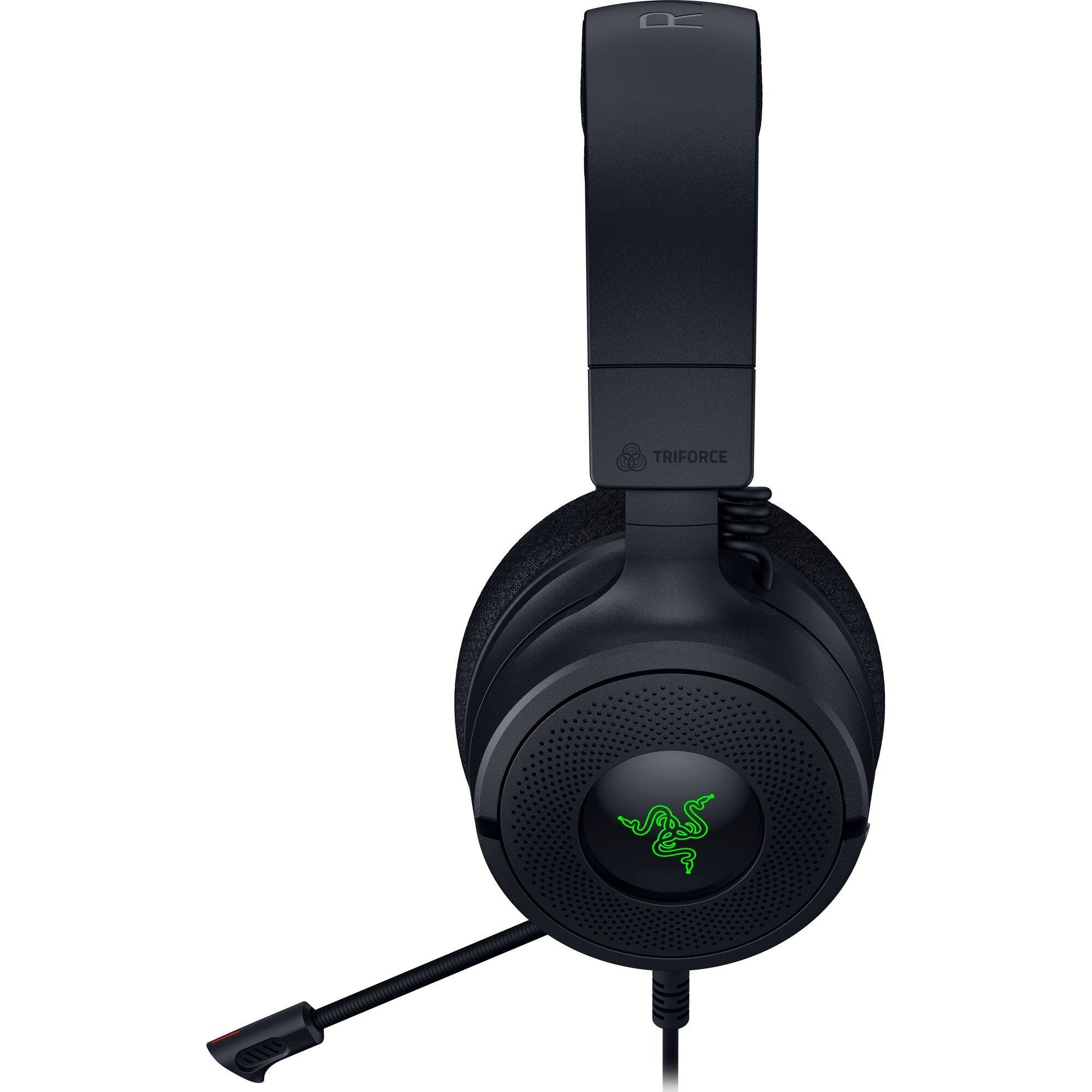 Alt View 5. Razer - Kraken V4 X Wired Over-the-Ear Gaming Headset for PC, Mac, Playstation, Nintendo Switch, Steam Deck, Mobile, and Tablet - Black.