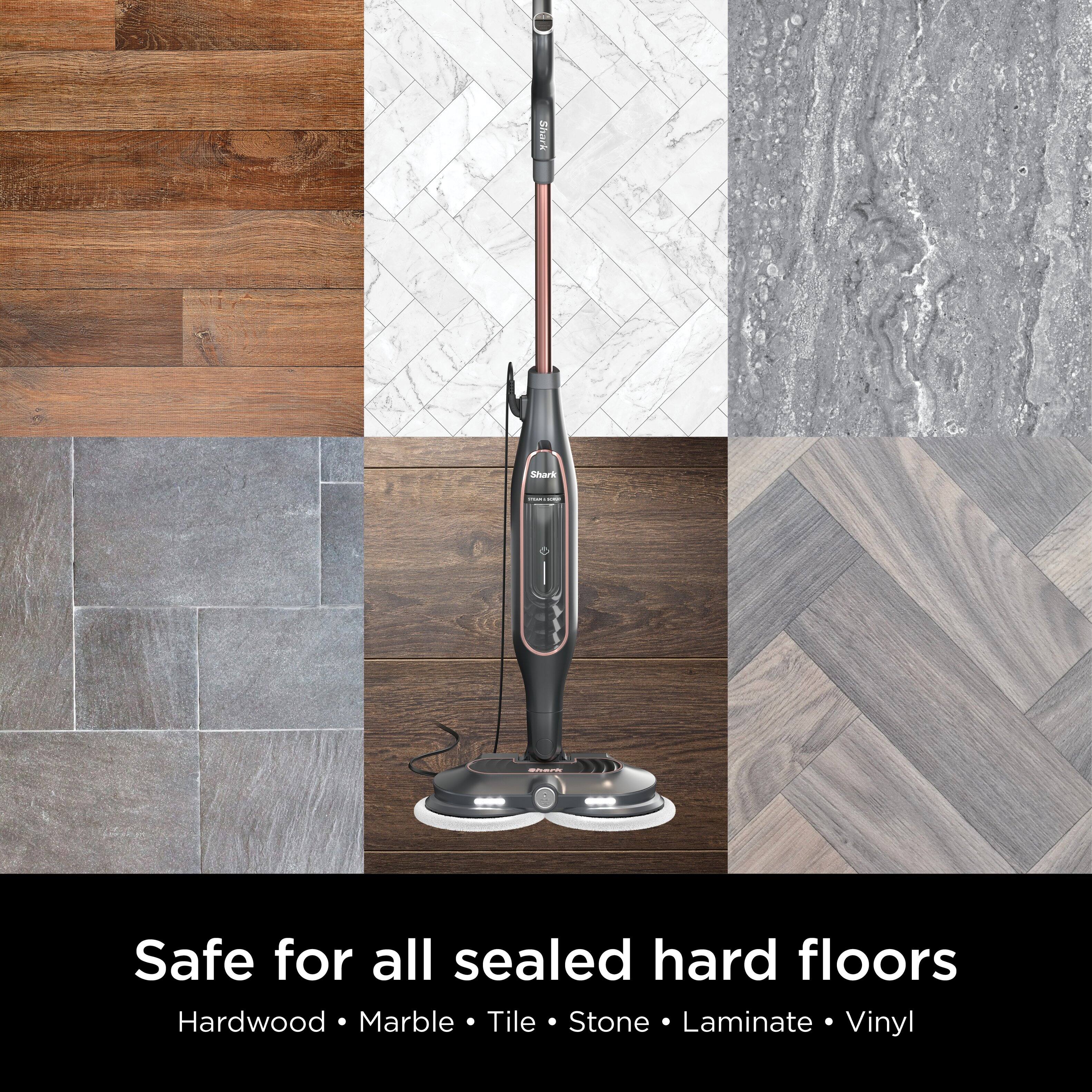 Safe for all sealed hard floors: Hardwood, Marble, Tile, Stone, Laminate, Vinyl.
