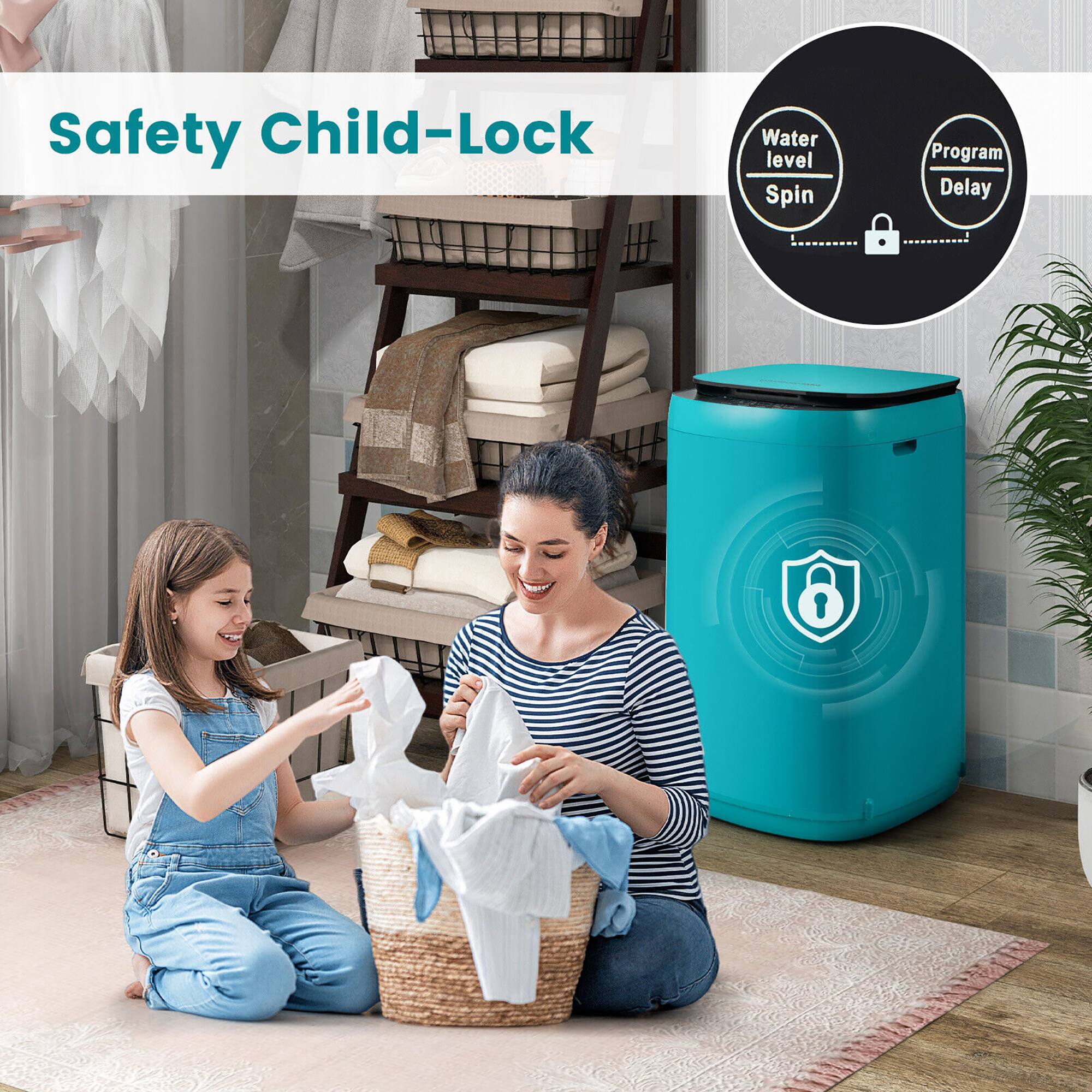 Safety Child-Lock

- Water level
- Spin
- Program
- Delay