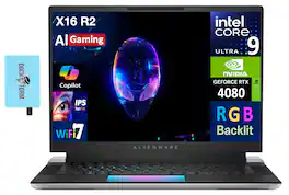Alienware - x16 R2 Laptop 16.0 WQXGA (Intel Ultra 9-185H, 32GB LPDDR5X, 2TB PCIe SSD, Win 11 Pro) w/USB Hub - Lunar Silver