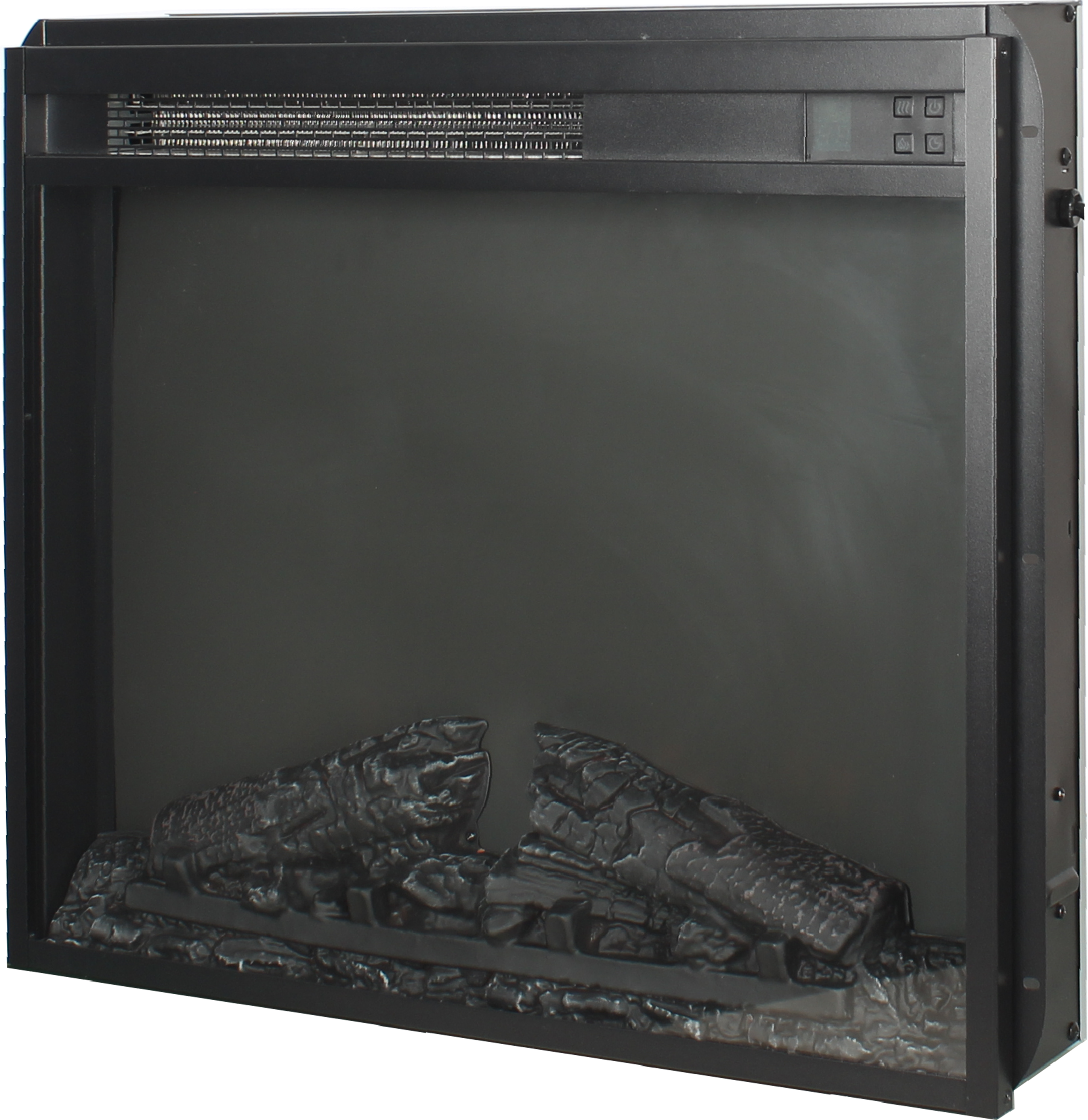 Alt View 1. Aukfa - 23" Electric Fireplace Insert - Ultra Thin Heater with Realistic Log & Flame, Remote Control & Timer..