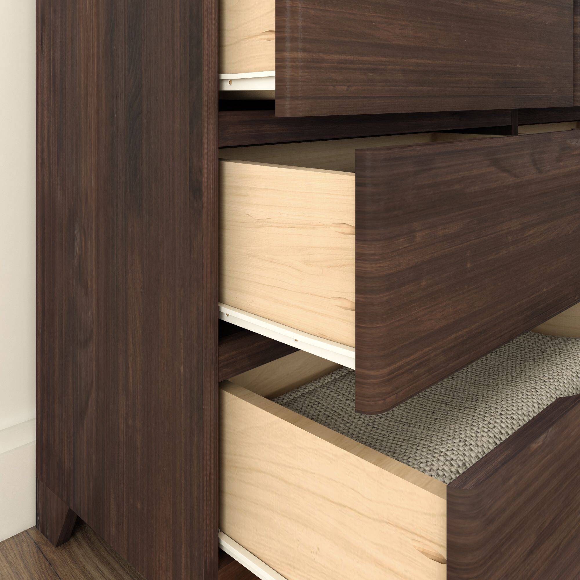 Alt View 3. Plank+Beam - Plank+Beam Modern Farmhouse 6 Drawer Dresser, Barnwood Brown - Barnwood Brown.