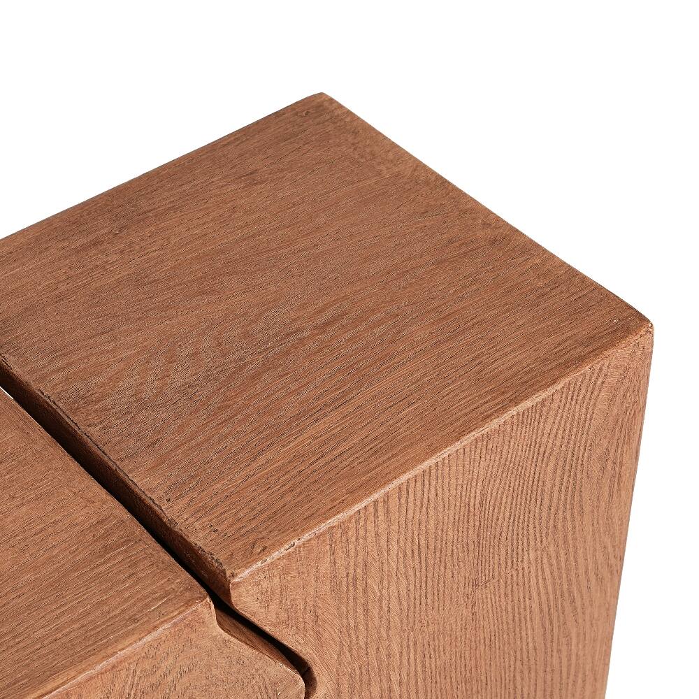 Alt View 4. Loheer - Loheer MGO Side Table Set of 2 Rectangular Outdoor Side Tables Faux Wood Garden Stools Accent Table Natural Color - Natural.