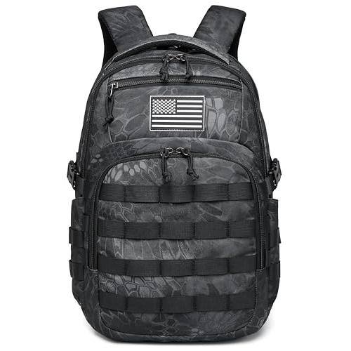 Front. Pacoar Cade - Backpack  For Men Black Small Assault Bag - Python Black-18.5 inch.