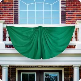 G128 - Solid Pleated Fan Flag, 3x6 ft, 150D Polyester, Indoor/Outdoor with Brass Grommets - Dark Green