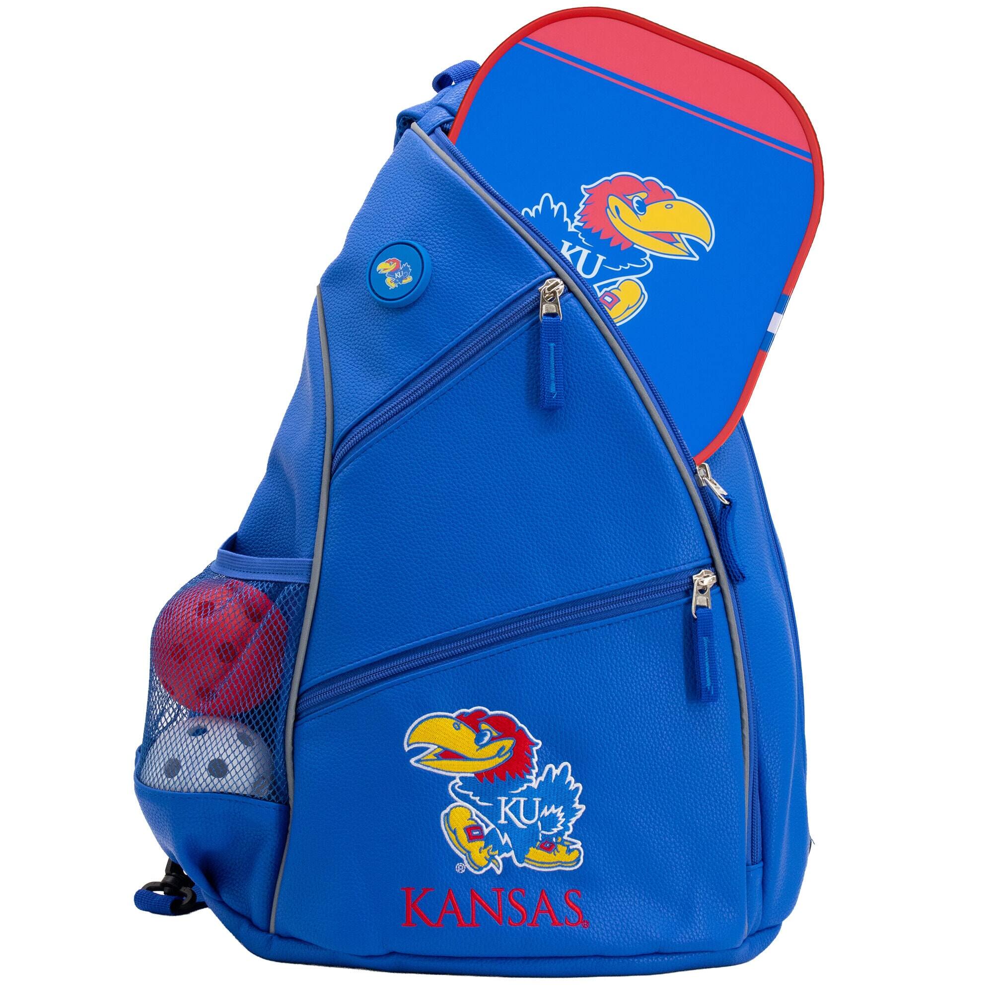 Front. Team Golf - Kansas Jayhawks Embroidered Team Pickleball Backpack - Multicolor.