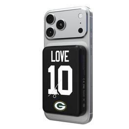 Keyscaper - Jordan Love Green Bay Packers 5000mAh Wireless Magnetic Power Bank - Black