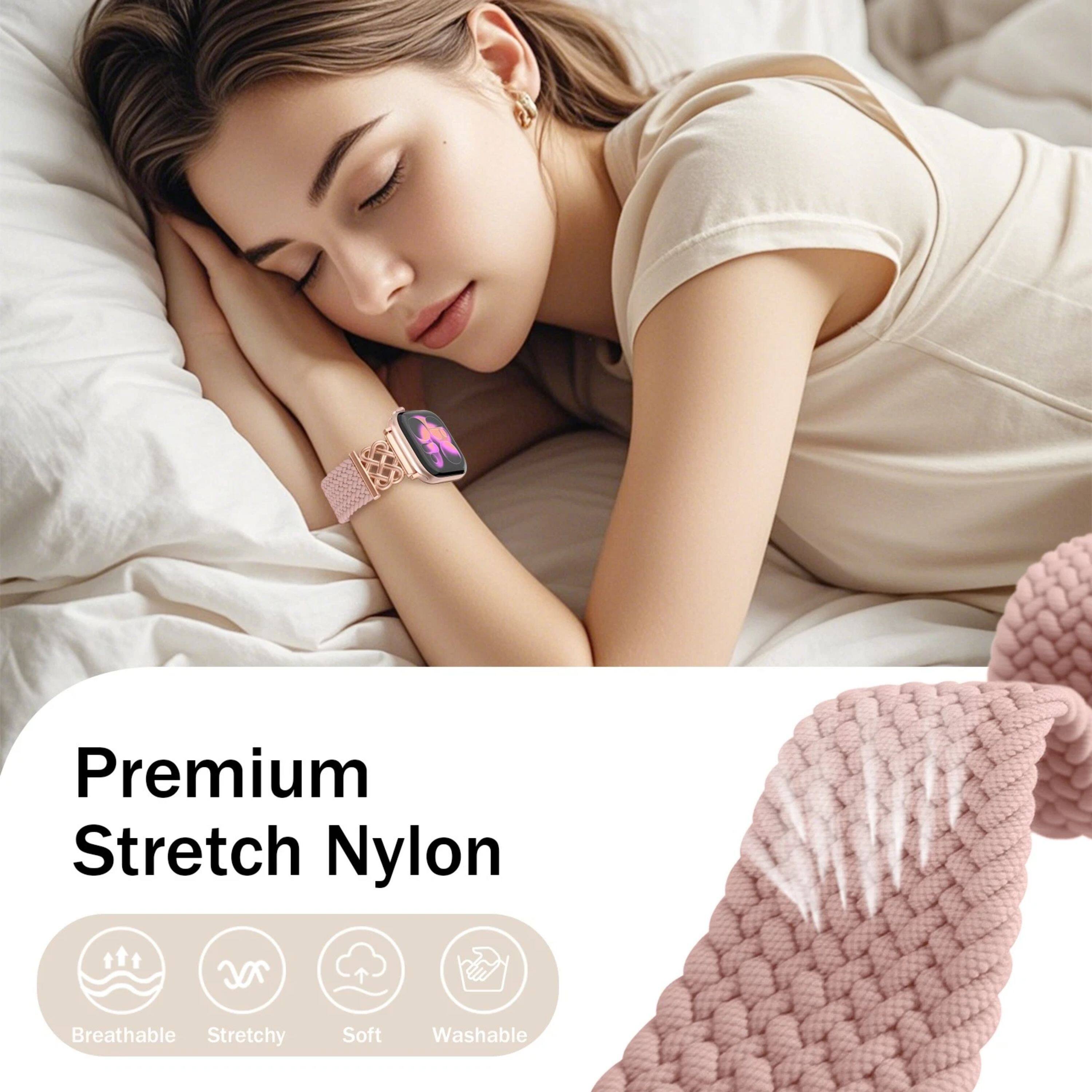 Premium Stretch Nylon  
Breathable  
Stretchy  
Soft  
Washable