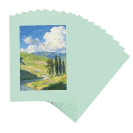 Unique Bargains - 10pcs Picture Frame Mats, 10x8 Inch Angled Cut Board for Photos Prints Watercolor Artwork Backing - Light Blue