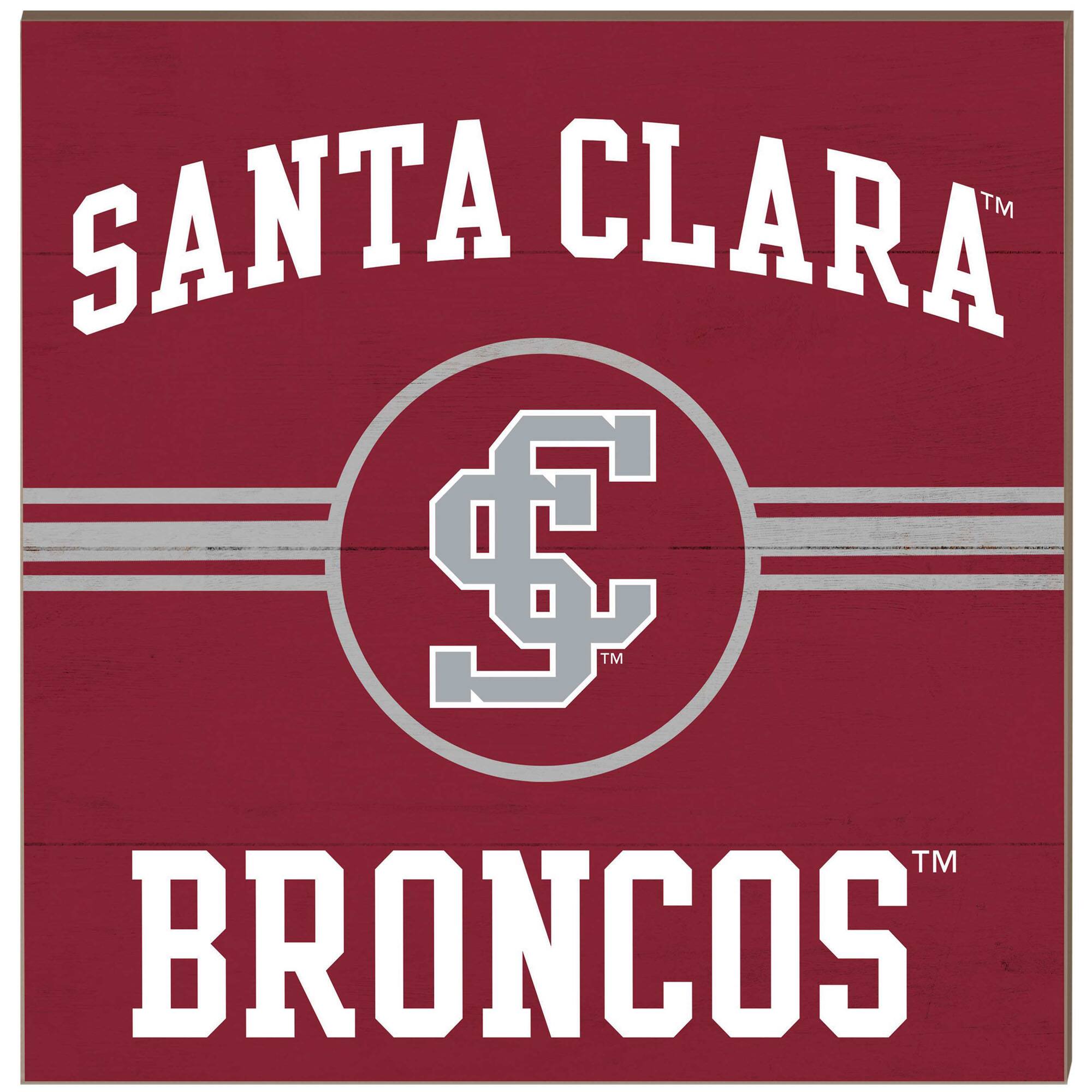 Santa Clara Broncos 10'' x 10'' Retro Team Sign