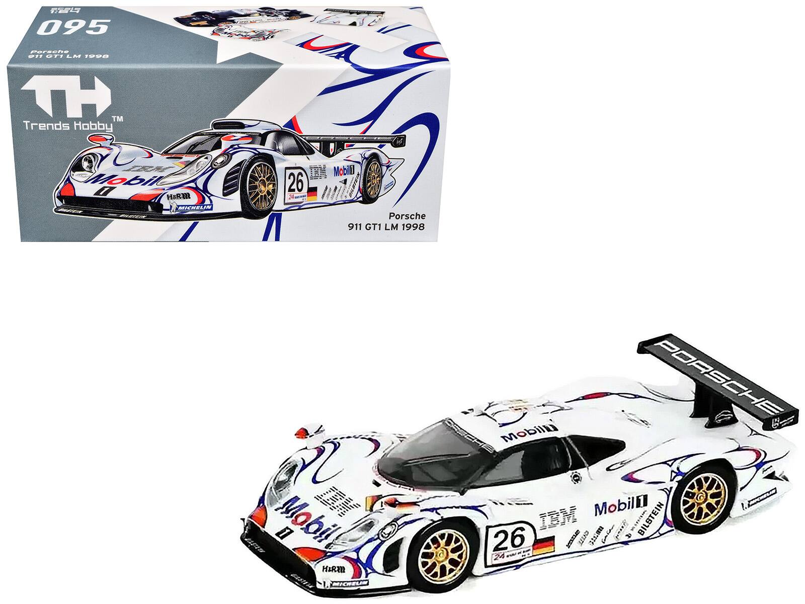 095  
Porsche 911 GT1 LM 1998  
TH TM Trends Hobby  
Mobil 1 HERM MICHELIN  
IBM MobilD 26 BILSTEIN  
Porsche 911 GT1 LM 1998  
UlidoM  
PORSCHE  
Mobil 1 HIRM 1. MICREUM  
Mobil 1 IBM Com ...... BILSTEIN 26 CRESSA SOTT