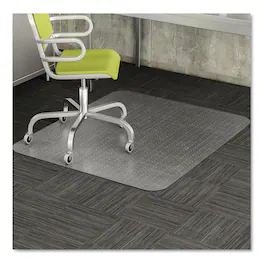 Deflecto - EconoMat Occasional Use Chair Mat for Flat Pile Carpeted Floors, Rectangular, 45" x 53", Ships Rolled - Clear