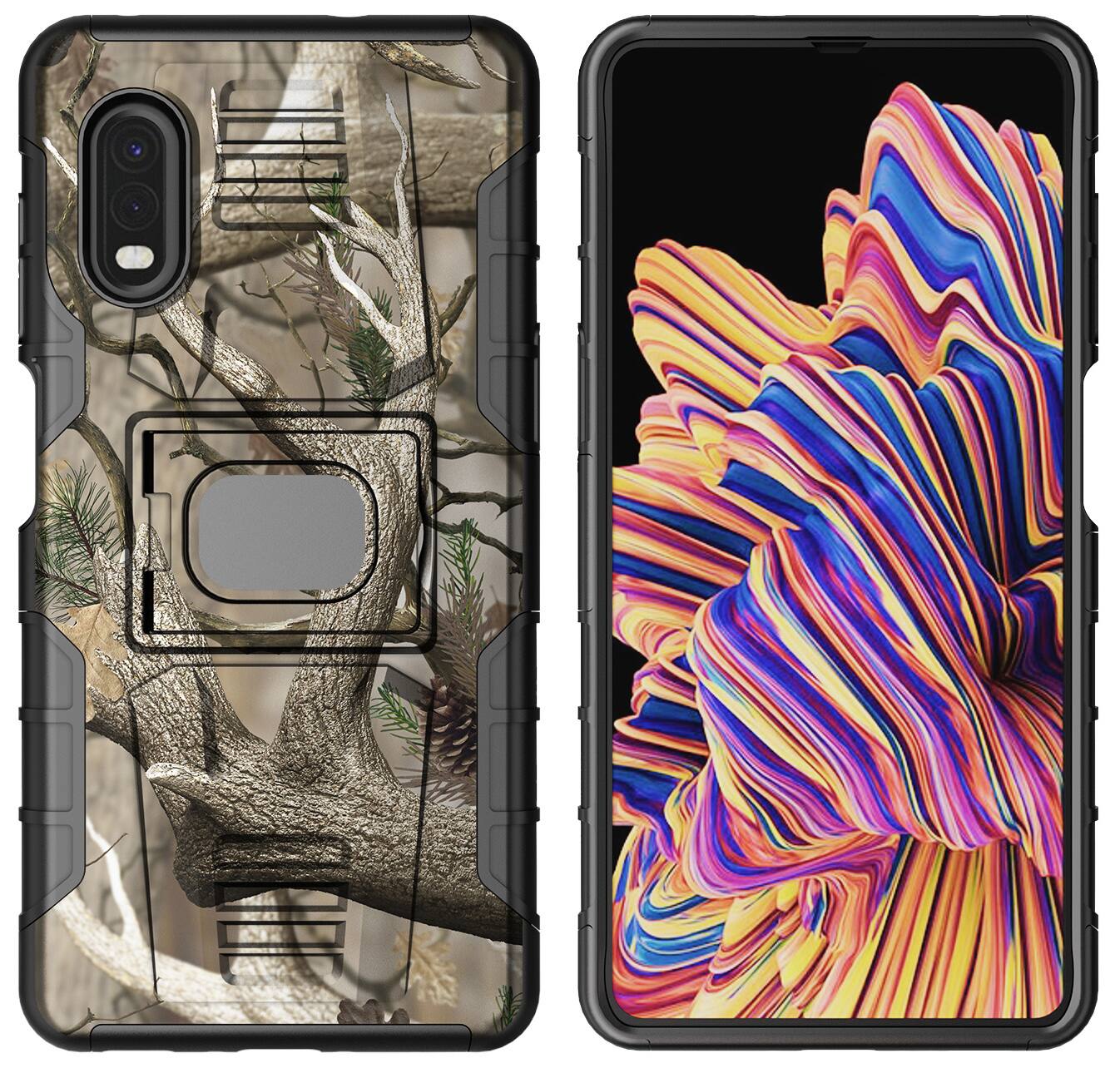 Alt View 2. Nakedcellphone - Case for Samsung Galaxy XCover Pro Phone (2020) - Autumn Camo (Black).