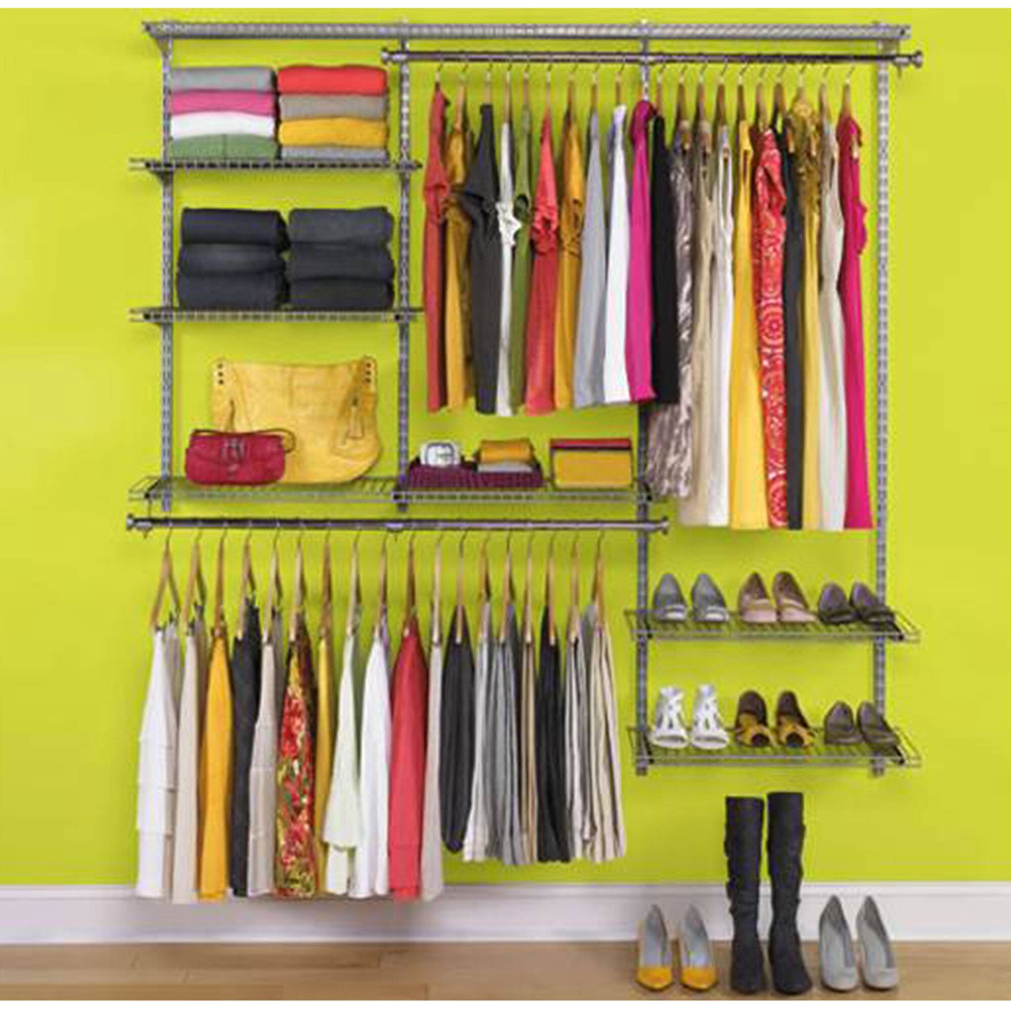 Alt View 2. RubberMaid - Rubbermaid Configurations 3-6 Ft Custom Closet Organizer Deluxe Kit, Titanium - Titanium.