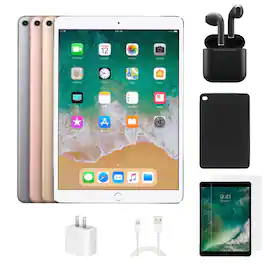 Apple - Refurbished Excellent - iPad Pro 10.5 A1701 (WiFi) 256GB w/ Case, Wireless Earbuds,Tempered Glass Screen Protector - Rose Gold