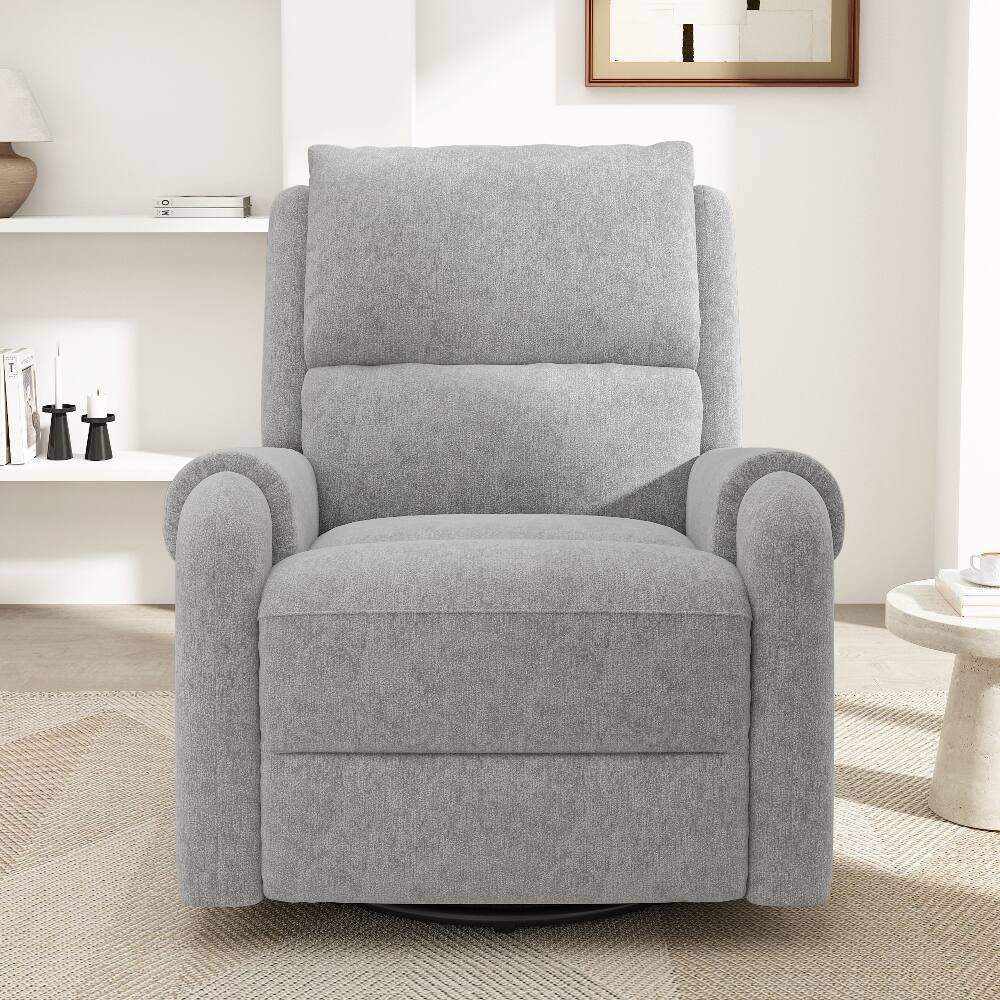 Alt View 6. Ropilly - Ropilly Grey Manual Massage Recliner Nursery Swivel Rocker with Timer - Grey.