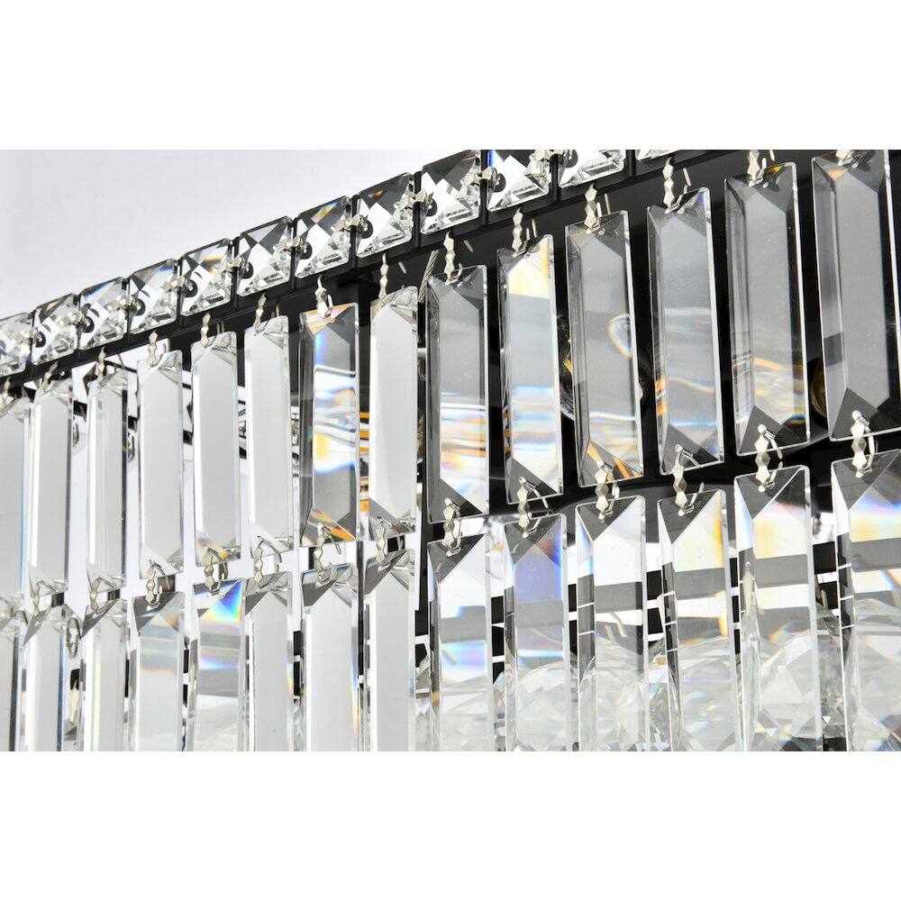 Left. Elegant Lighting - Maxime 28 Inch Black Chandelier - Black And Clear.