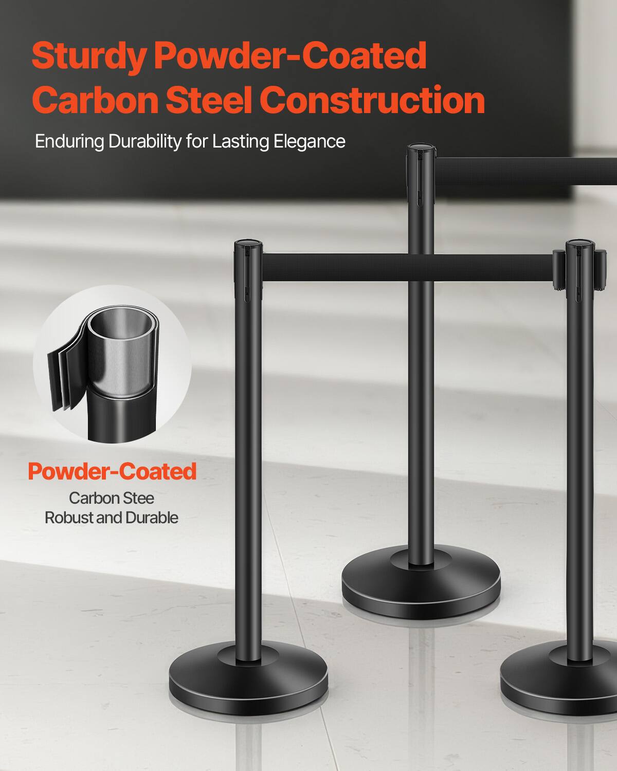 Sturdy Powder-Coated Carbon Steel Construction  
Enduring Durability for Lasting Elegance  

Powder-Coated  
Carbon Steel  
Robust and Durable