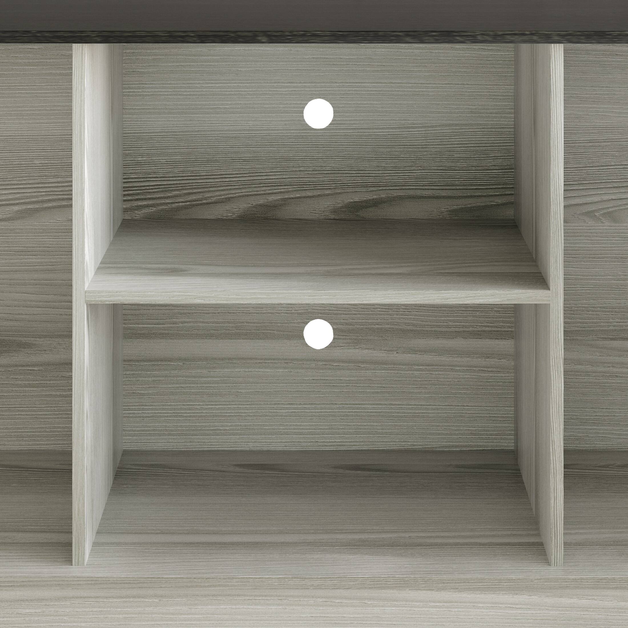 Alt View 5. ChaletPosh - Classic TV Console with Two Cabinet Doors and Dual Open Storage Compartments, White - White.