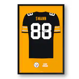 Sporticulture - Lynn Swann Pittsburgh Steelers Framed 27" x 39" Retired Jersey Art Print - Multicolor