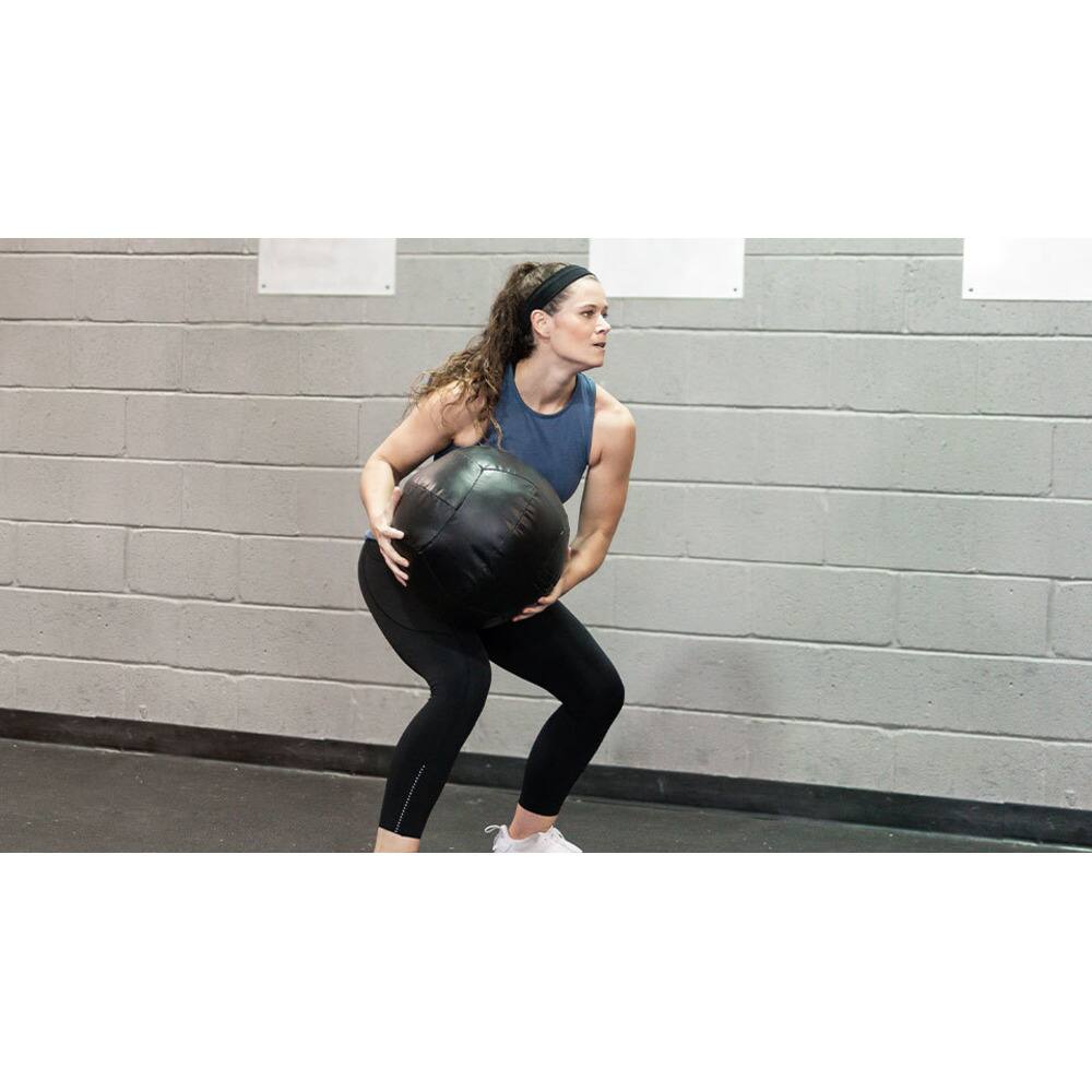 Alt View 4. Power Systems - 14" Wall Ball (12 lb), Durable Weighted Exercise Ball with Vinyl Shell - Black.