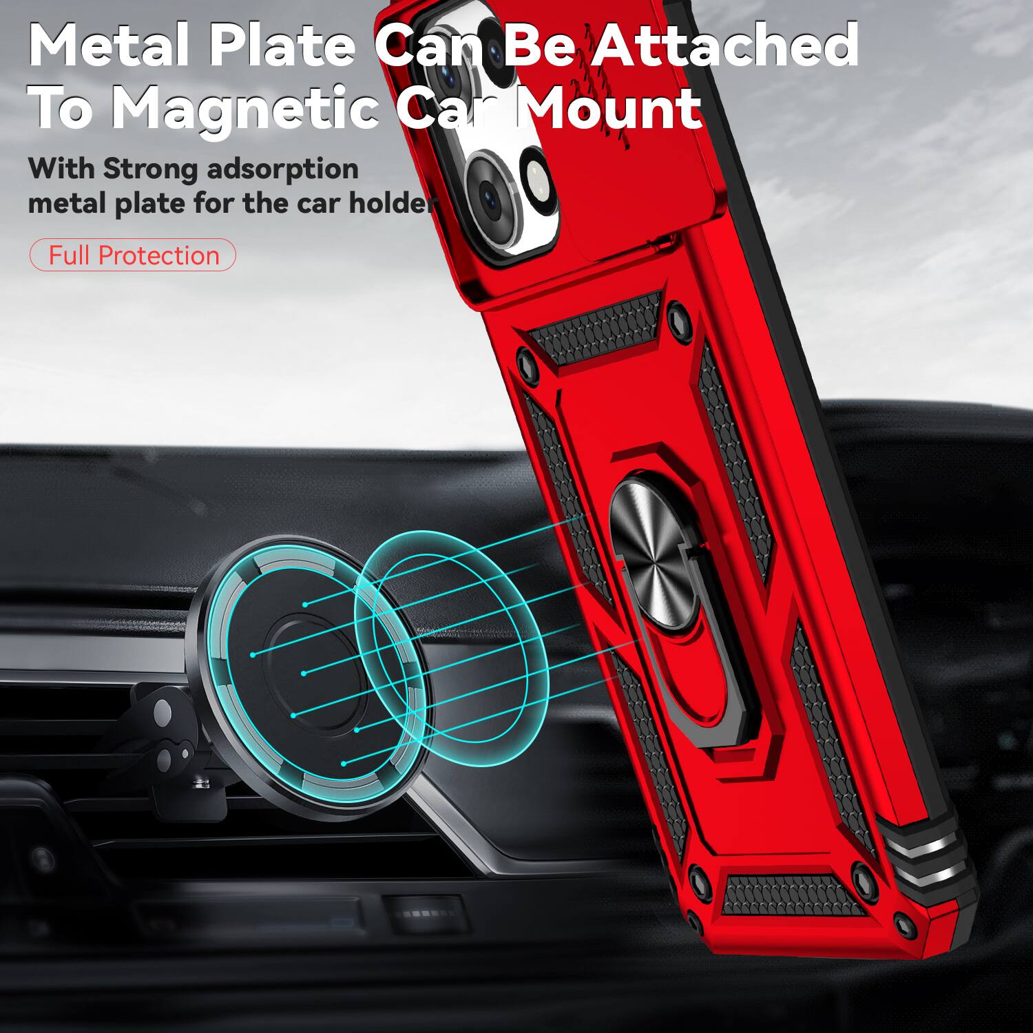 Metal Plate Can Be Attached To Magnetic Car Mount

With Strong adsorption metal plate for the car holder

Full Protection
