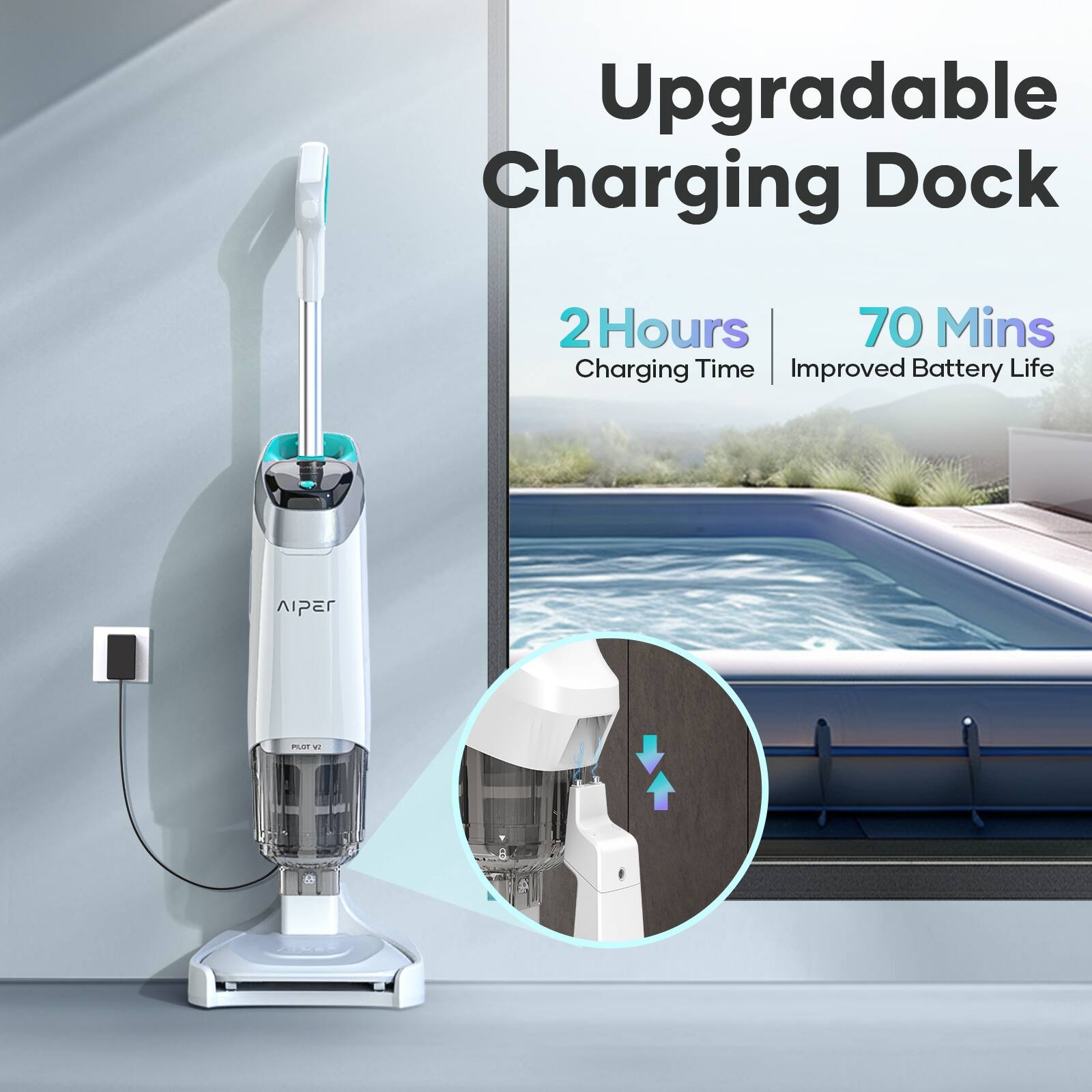 Upgradable Charging Dock: 2 Hours 70 Mins Charging Time, Improved Battery Life.