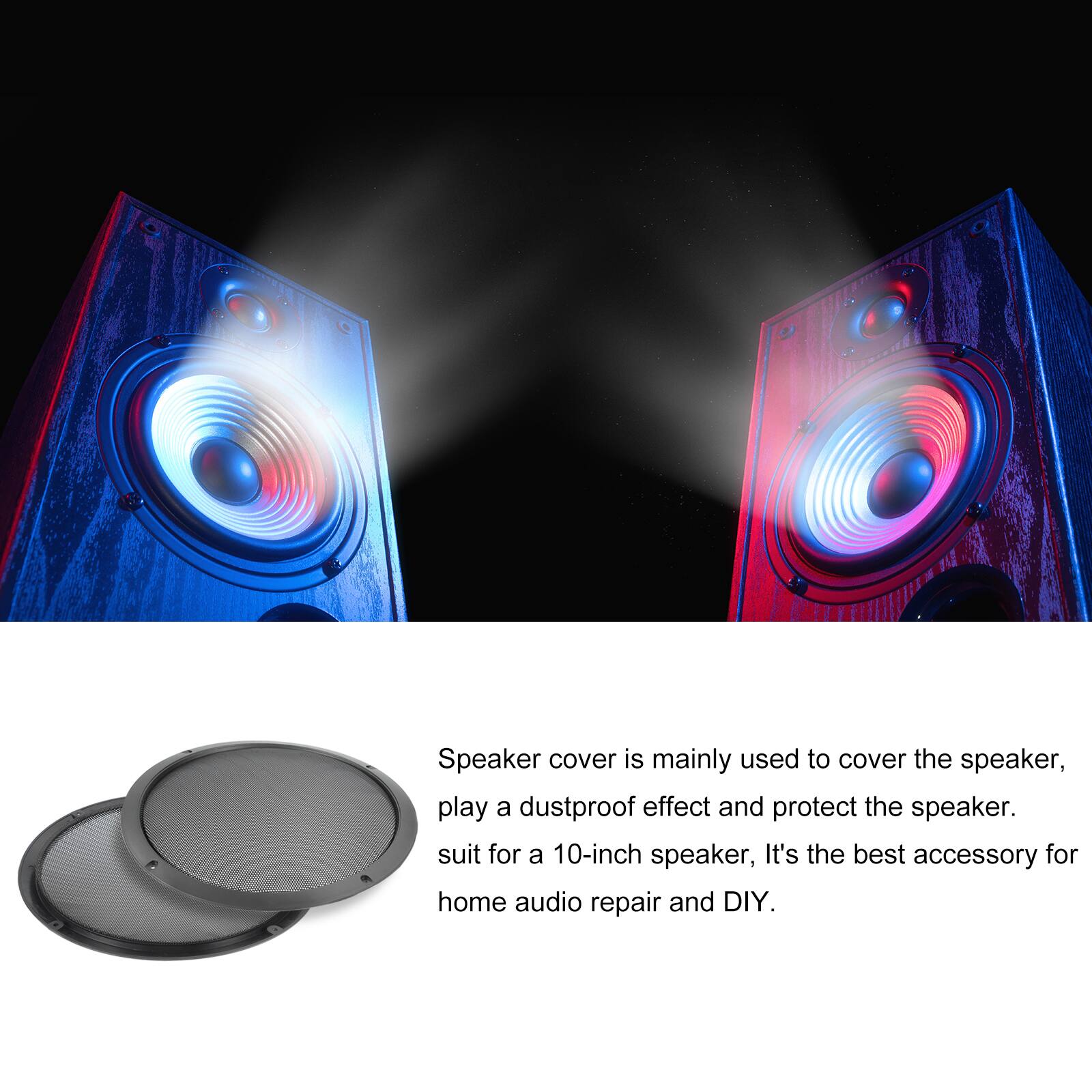 Speaker cover is mainly used to cover the speaker, play a dustproof effect and protect the speaker. It's the best accessory for a 10-inch speaker, suitable for home audio repair and DIY.