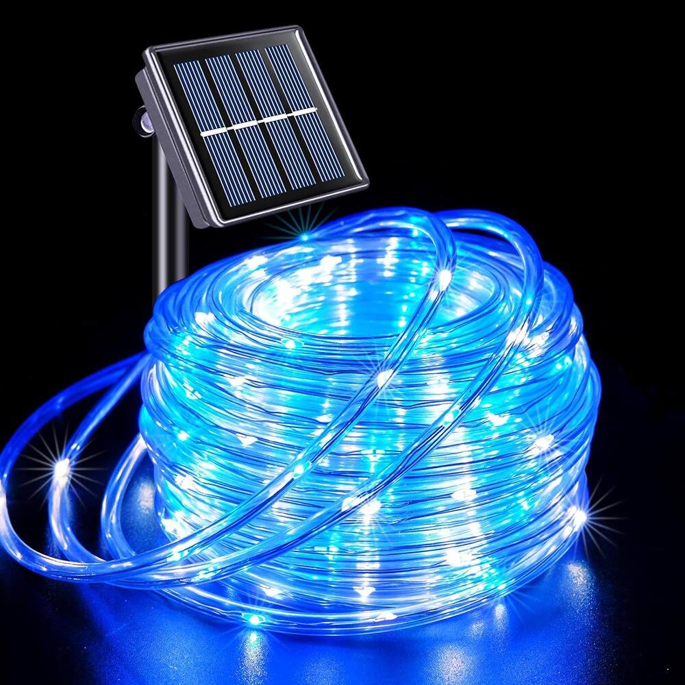 Front. Schertz - 72-foot IP 65 Outdoor Waterproof Christmas Rope Lights with 8 Modes - Blue White.