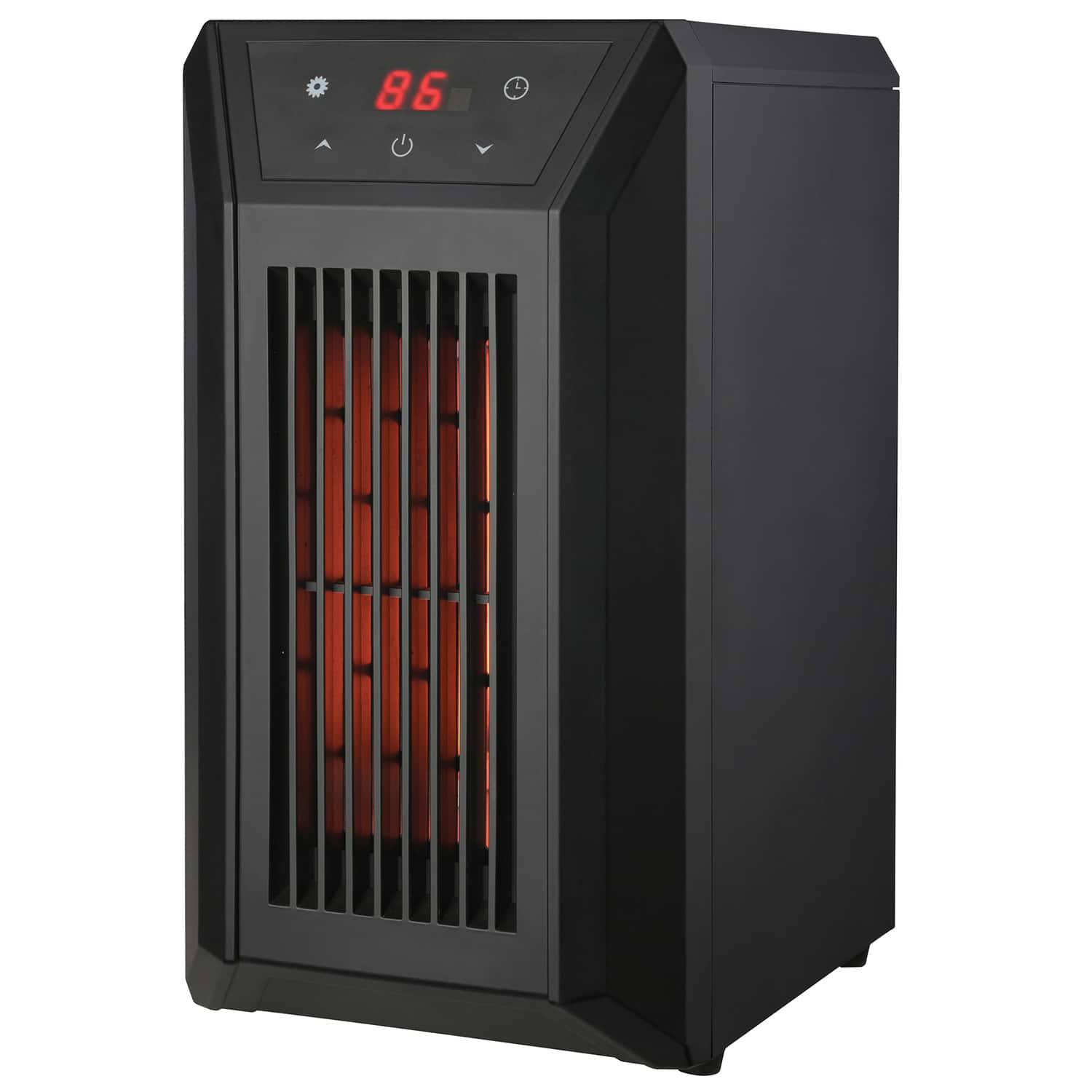 Front. Comfort Glow - QDE1250 1,500-Watt-Max Tabletop Infrared Quartz Heater with Thermostat and Remote - Black.
