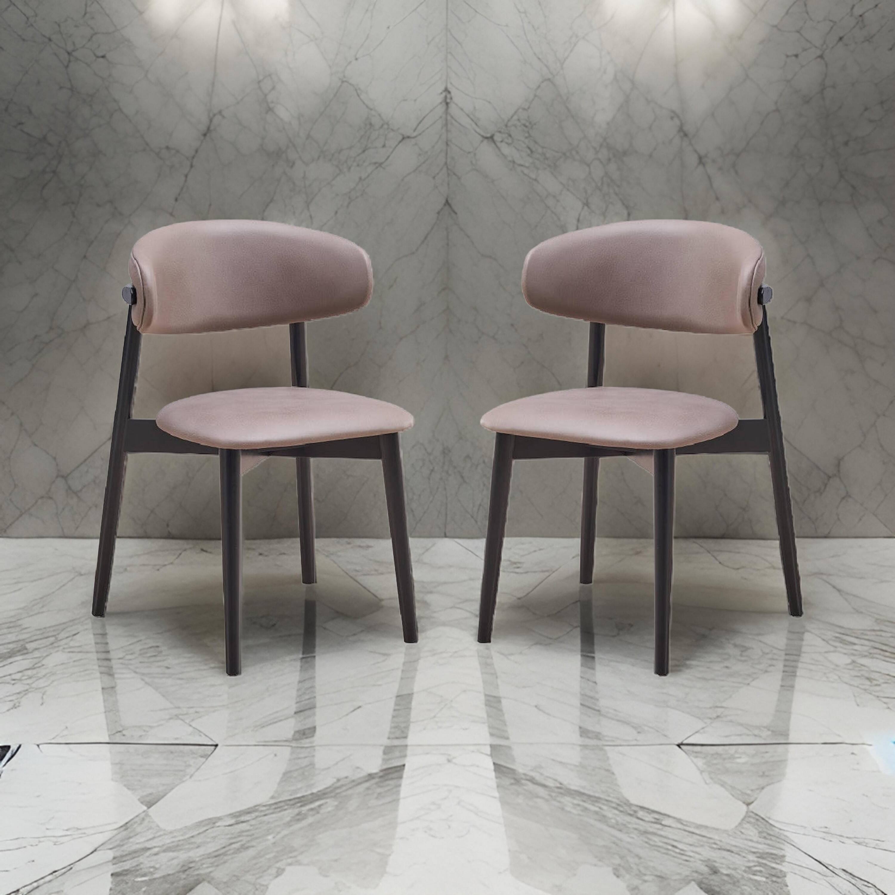 Alt View 5. Manhattan Lane - Anae 23 Inch Side Dining Chair Set of 2, Turned Legs, Gray Fabric - Gray, Black.