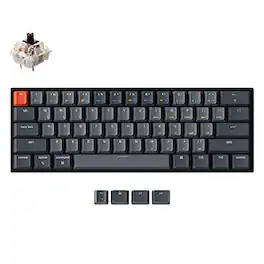 Keychron - Refurbished Excellent - K12 BLUETOOTH WIRELESS MECHANICAL KEYBOARD BROWN TACTILE K12G3 - Black