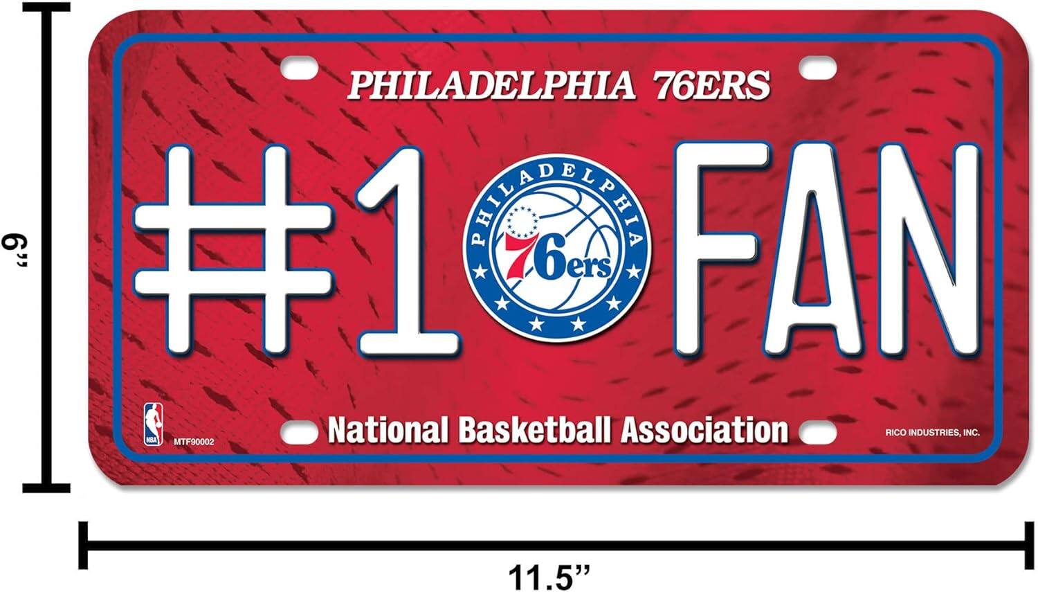PHILADELPHIA 76ERS  
#1 FAN  
National Basketball Association  
RICO INDUSTRIES, INC.  
11.5"