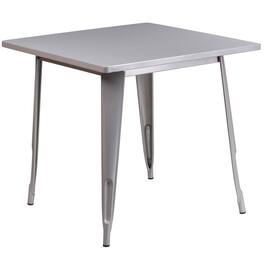 Flash Furniture - Felix Commercial Grade 31.5" Square Silver Metal Indoor-Outdoor Table - Gray