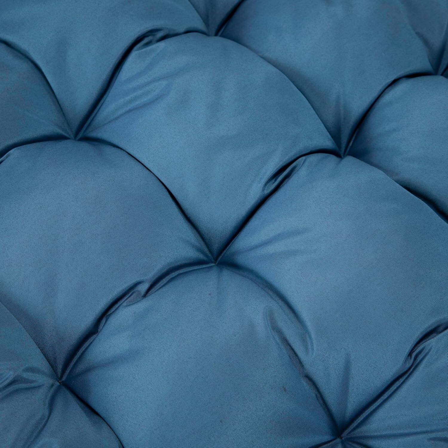 Alt View 2. LeisureMod - LeisureMod 2-Person Egg Chair Cushion with Headrest - Folding Double Swing Chair Replacement Pad, Weather-Resistant - Navy Blue.