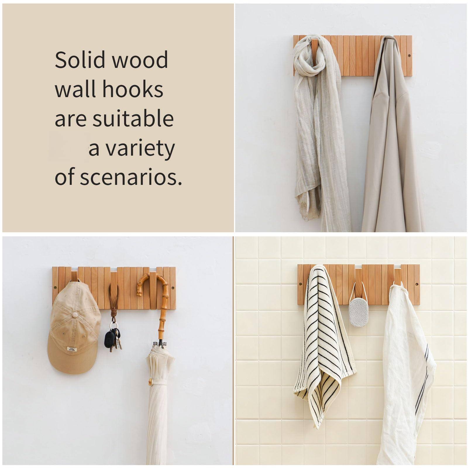 Solid wood wall hooks are suitable for a variety of scenarios.