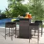 Alt View 1. Costway - 5PCS Patio Rattan Bar Table Stool Set Hidden Storage Shelf Cushion - Black.