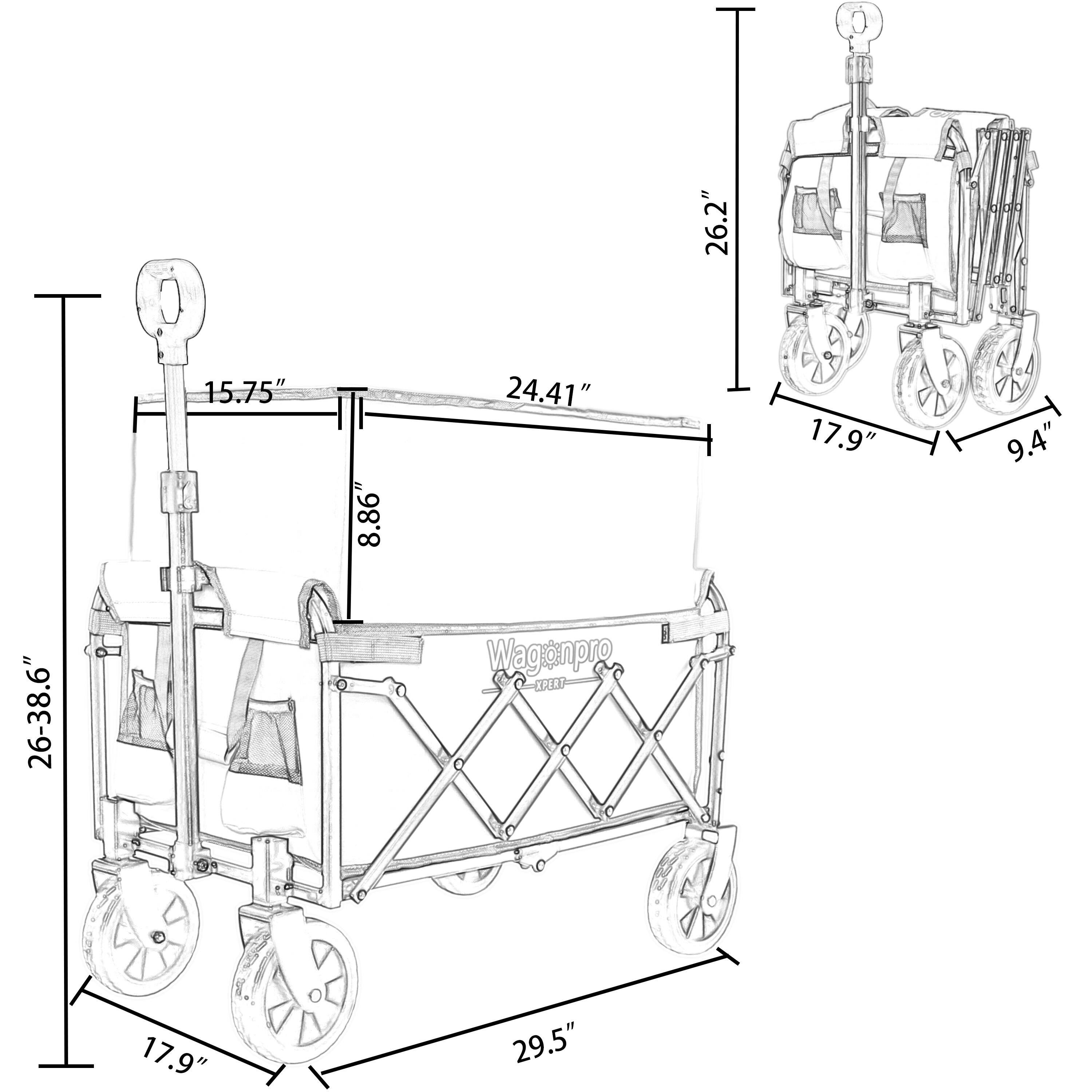 26.2"  
15.75"  
8.86"  
24.41"  
17.9"  
9.4"  
26-38.6"  
Wagonpro K7KT  
17.9"  
29.5"