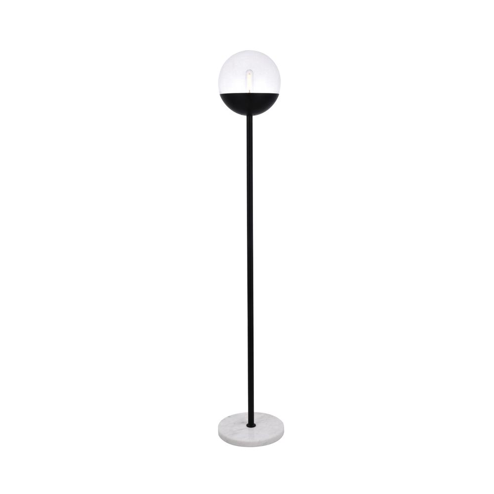 Alt View 2. Living District - Eclipse 1 Light Black Floor Lamp With Clear Glass - Black And Clear.