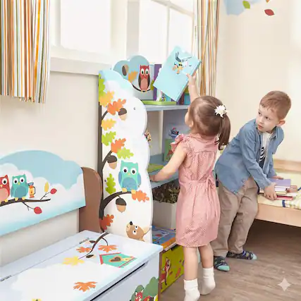 Front. Teamson Kids - Fantasy Fields Enchanted Woodland Bookshelf, Multi - Multi.