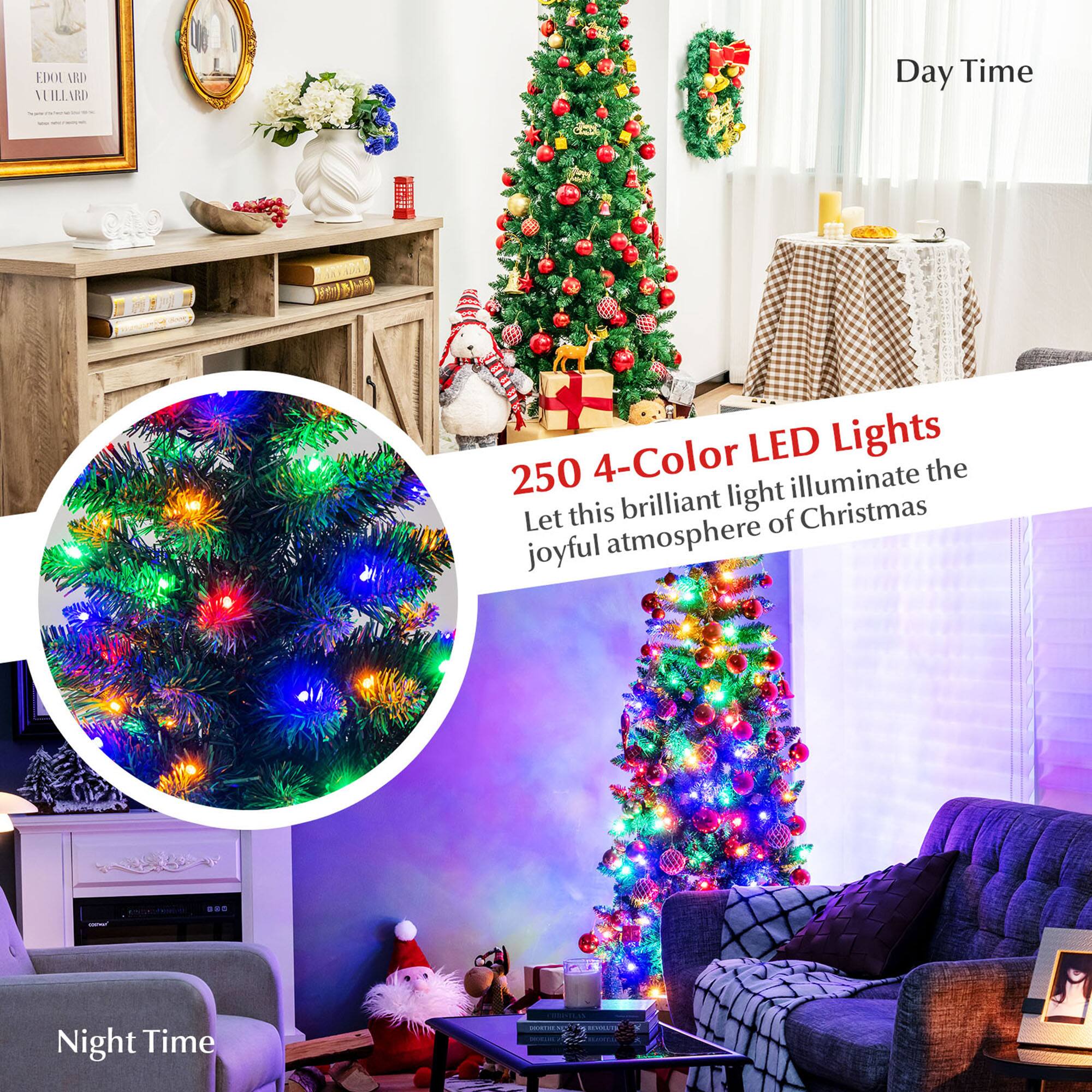 250 4-Color LED Lights  
Let this brilliant light illuminate the joyful atmosphere of Christmas  

Day Time  
Night Time