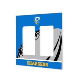 Keyscaper - Los Angeles Chargers Passtime Design Double Rocker Lightswitch Plate - Multicolor