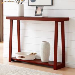 Kings Brand Furniture - Emma Narrow Console Table with Lower Shelf - Red