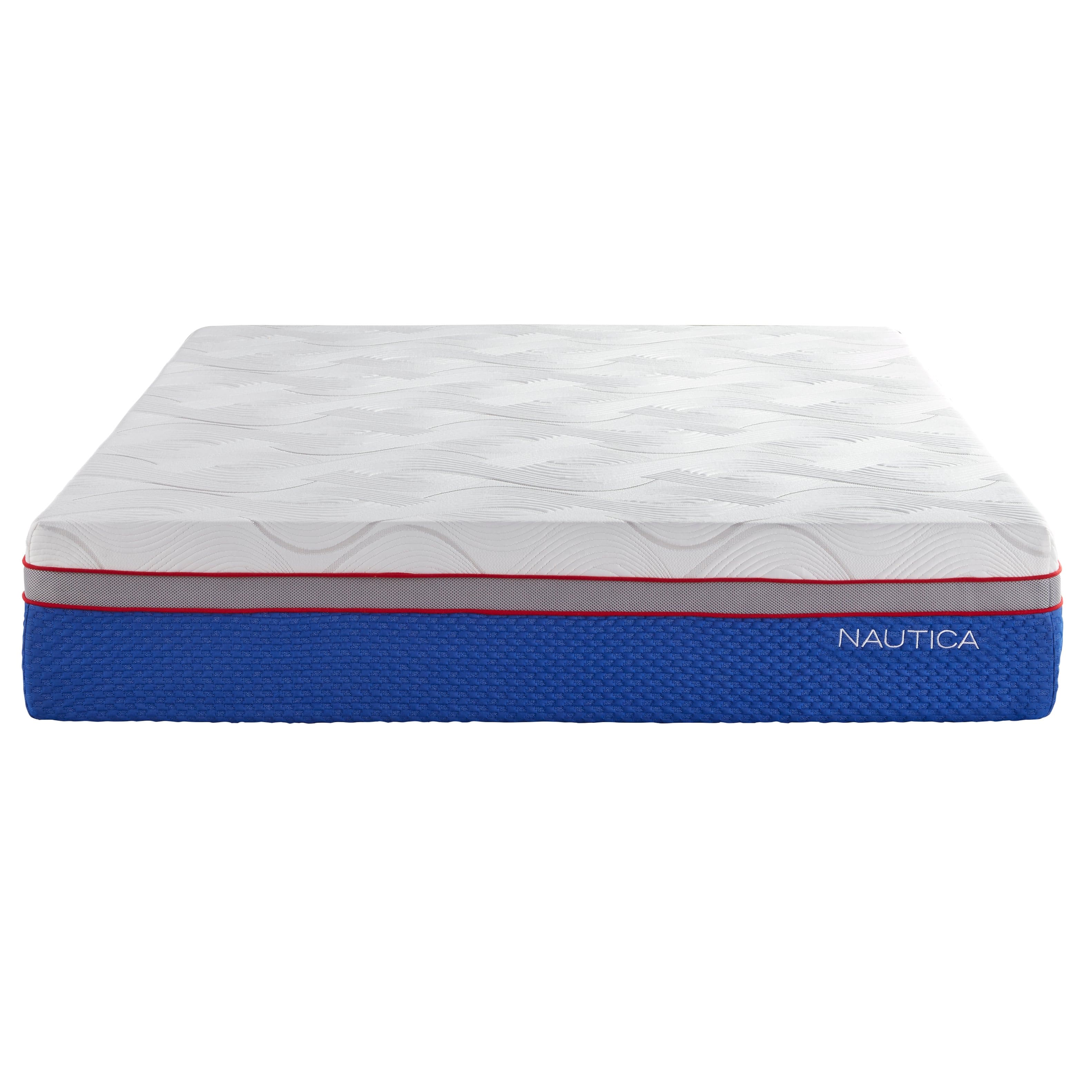 Nautica - 12" Serenity Gel Memory Foam Mattress - WHITE/BLUE - Thumbnail 2